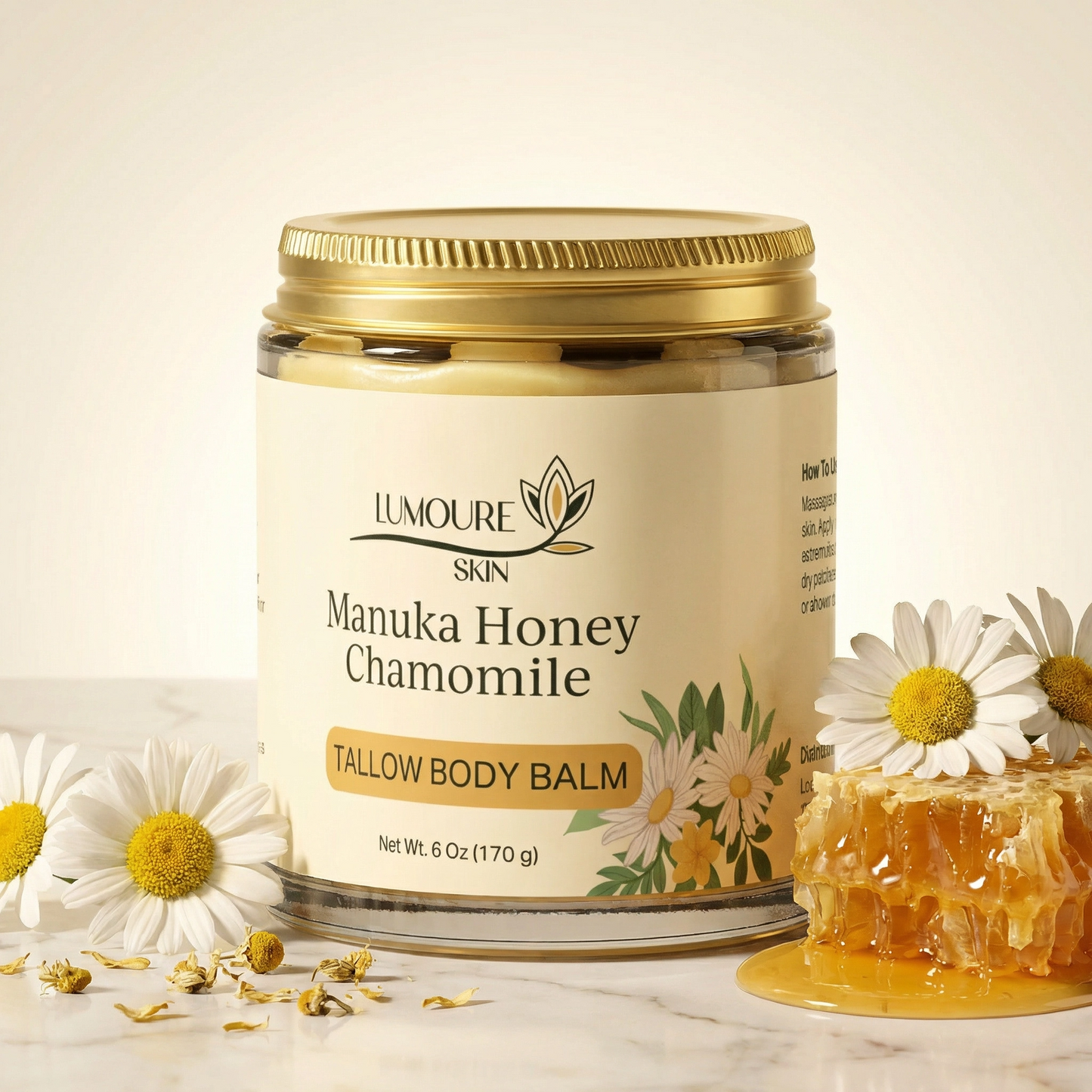 Lumoure Skin Manuka Honey Chamomile Tallow Body Balm