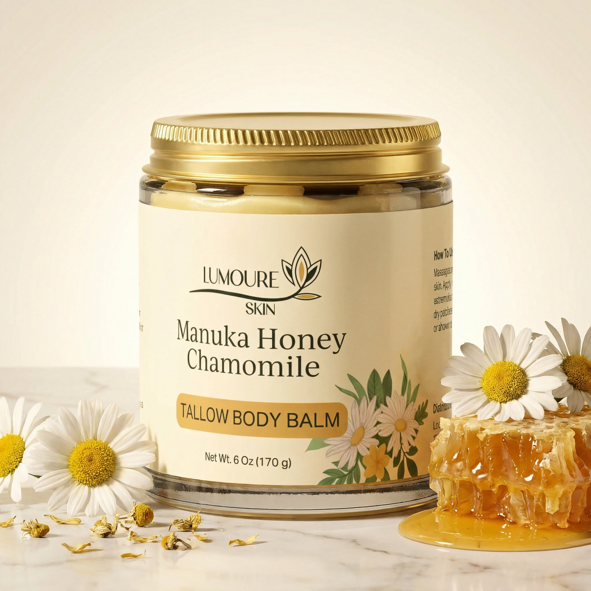 Lumoure Skin Manuka Honey Chamomile Tallow Body Balm